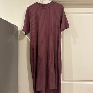 Eileen Fisher Plum Ribbed Midi Dress